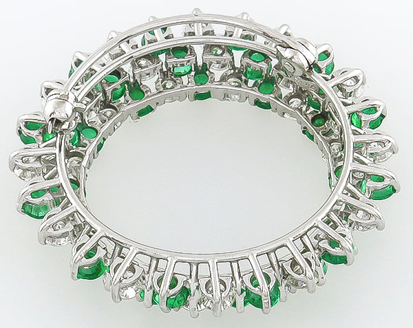 2.80ct Diamond 3.60ct Emerald Pin