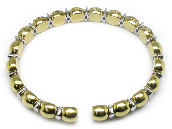2.88ct Yellow Sapphire & Diamond 18k Yellow Gold Bangle