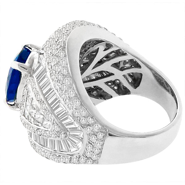 Vintage 3.80ct Sapphire 2.74ct Diamond Gold Cocktail Ring