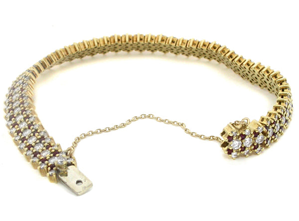 3.00ct Diamond 2.00ct Ruby Gold Bracelet