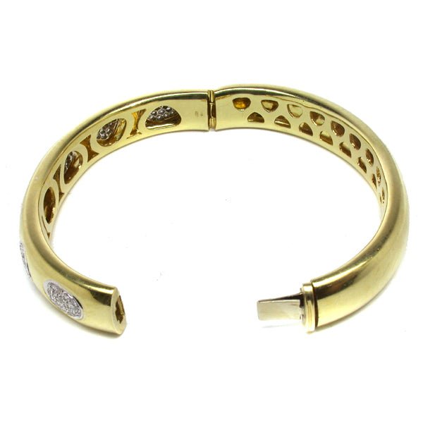 3ct Diamond 18k Yellow & White Gold Bangle