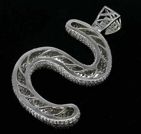 4.50ct DIamond 14k White Gold "S" Pendant
