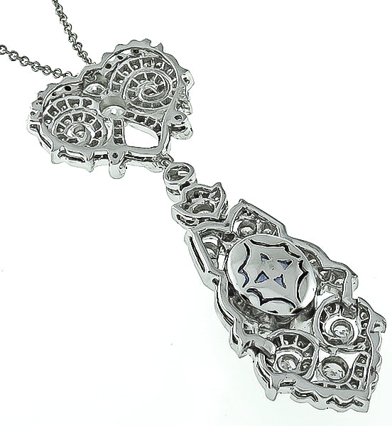 5.12ct Sapphire 1.31ct Diamond Pendant