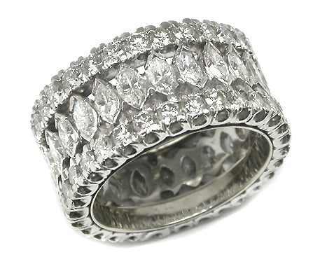 5ct Marquise & Round Diamond Platinum Eternity Band