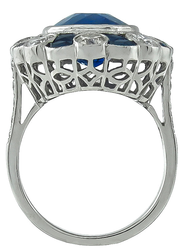 8.03ct Sapphire 1.66ct Diamond Ring
