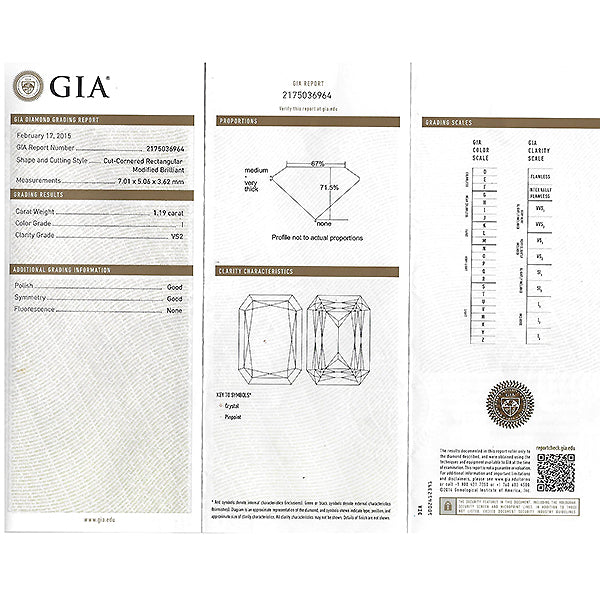 Vintage GIA 1.19ct Diamond Sapphire 2 Tone Gold Engagement Ring