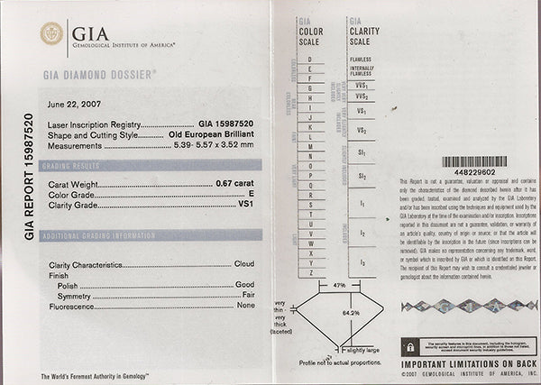 Antique 0.67ct Diamond Engagement Ring