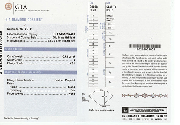 Antique 0.72ct Diamond Gold Engagement Ring
