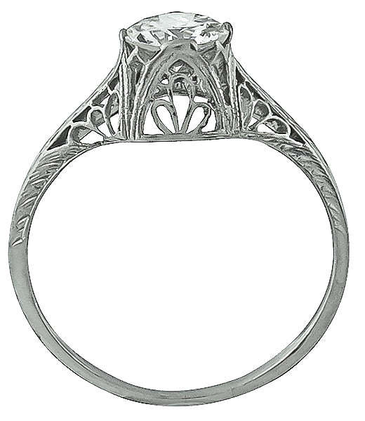 Antique 0.96ct Diamond Engagement Ring