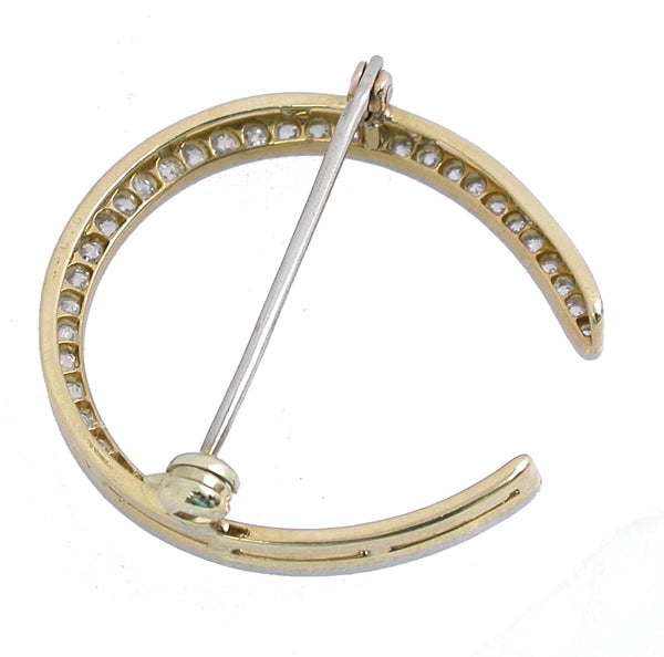 Antique 1.50ct Diamond Gold Horseshoe Pin