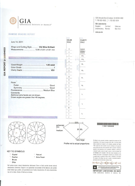Antique Diamond Platinum Engagement Ring