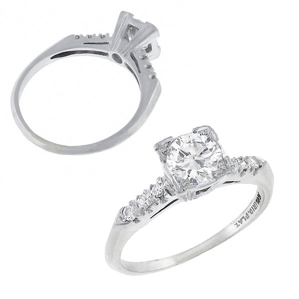 Antique EGL Certified 0.64ct Diamond Engagement Ring