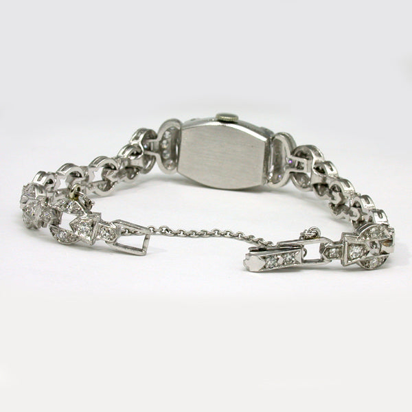 Antique Eberhard 3.30ct Diamond Platinum Cover Watch