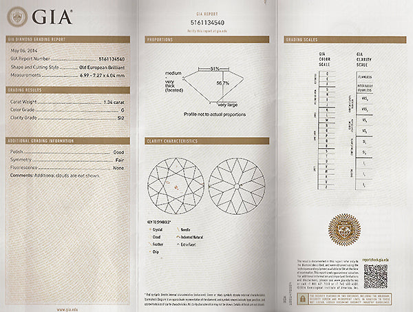 Antique GIA 1.34ct Diamond Engagement Ring