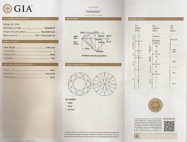 Antique GIA 1.59ct Diamond Engagement Ring