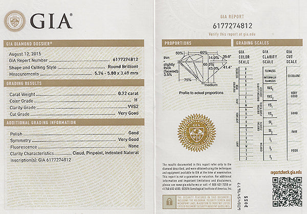 Antique GIA Certified 0.72ct Diamond Engagement Ring