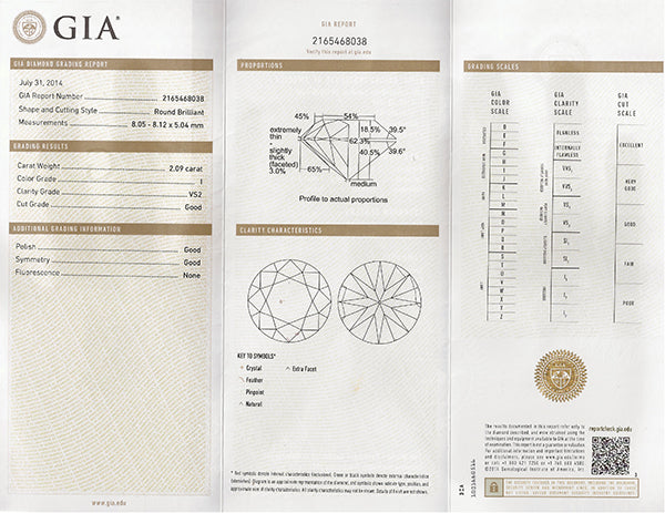 Antique GIA Certified 2.09ct Diamond Engagement Ring