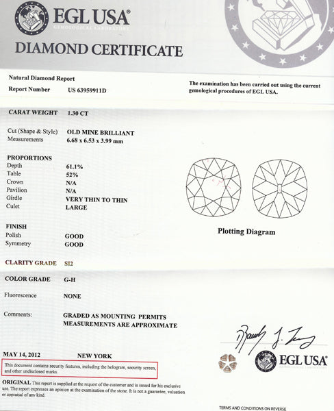 Art Deco 1.30ct Diamond Engagement Ring