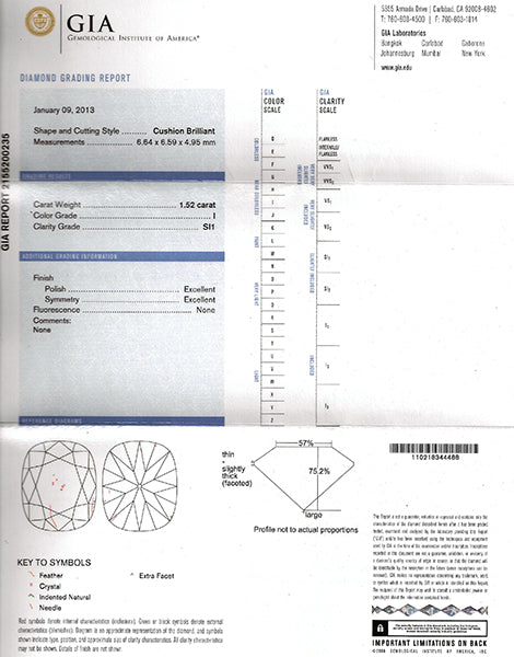 Art Deco 1.52ct GIA Certified Diamond Sapphire Platinum Engagement Ring