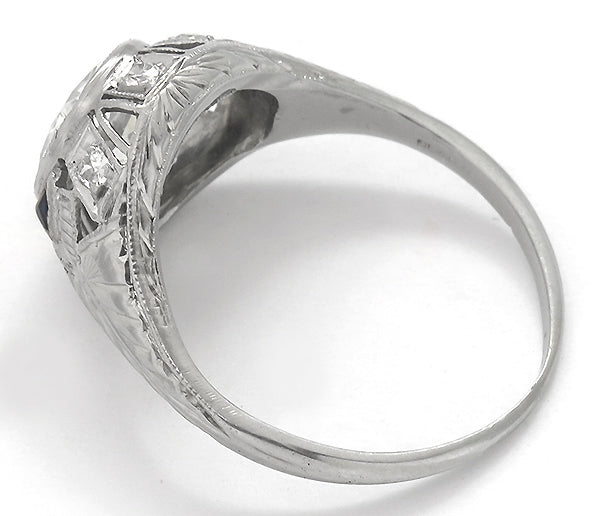 Art Deco 1.55ct Diamond Platinum Engagement Ring