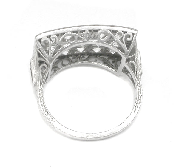 Art Deco Diamond Sapphire Platinum Ring