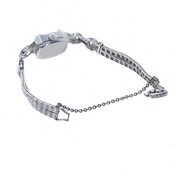 Art Deco Hamilton 4.00ct Diamond Platinum Watch