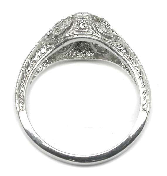 Art Deco Style 0.93ct Diamond Platinum Engagement Ring