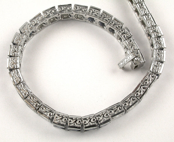 Art Deco Style 7.00ct Sapphire 2.10ct Diamond Bracelet