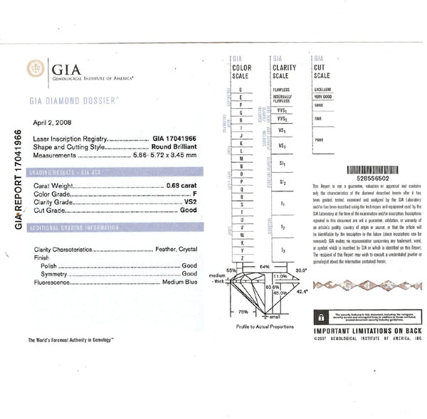 Art Deco Style GIA F VS1 0.69ct Diamond & Sapphire Platinum Engagement Ring