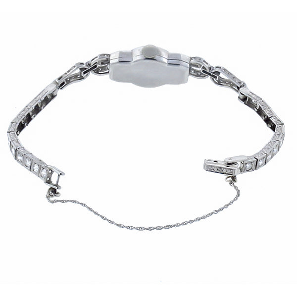 Art Deco Waltham 4.00ct Diamond Platinum Watch