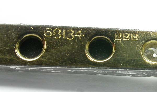 Bailey, Banks & Biddle Platinum and Yellwo Gold Onyx Diamond Pin