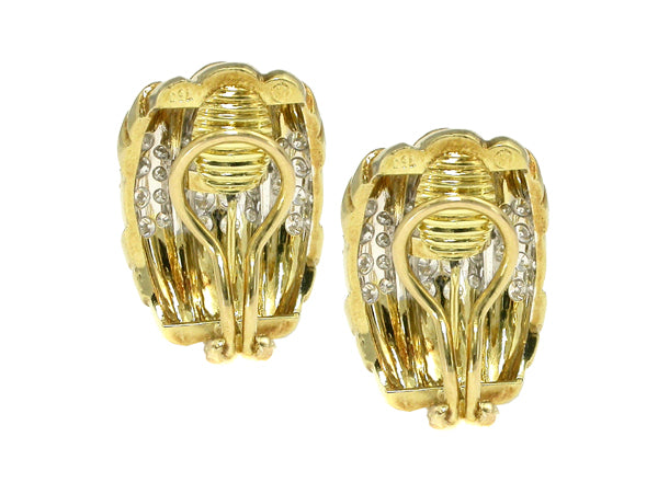 Diamond 18k Yellow and White Gold Earrings