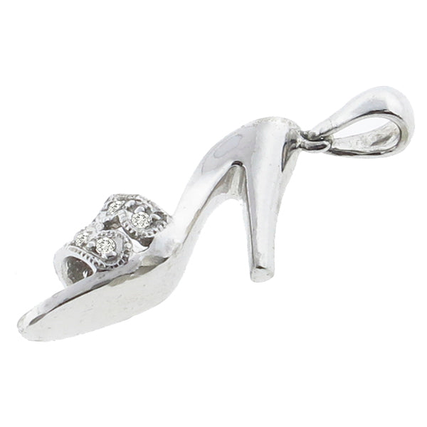 Diamond Gold Slipper Pendant