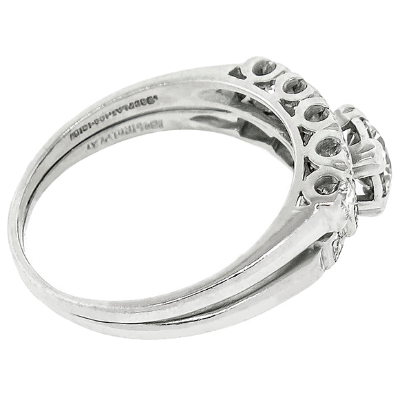 Antique 0.60ct Diamond Platinum Engagement Ring & Wedding Band Set