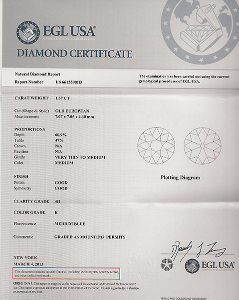 Edwardian 1.37ct Diamond Gold Engagement Ring