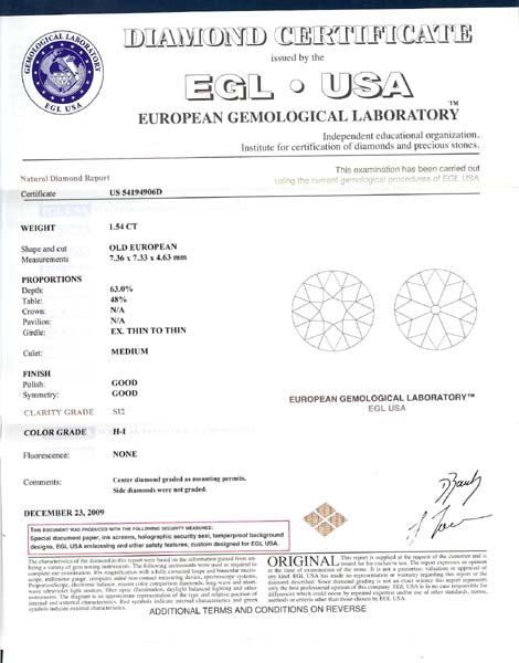 Edwardian 1.54ct Diamond Platinum Engagement Ring