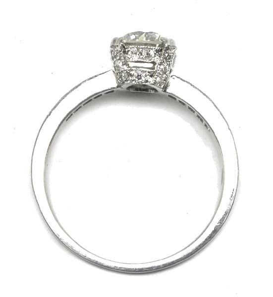 Edwardian Style 1.22ct Old Mine Cut Diamond Platinum Engagement Ring