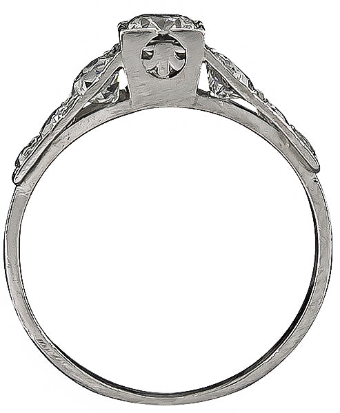 Estate 0.30ct Center Diamond 0.70ct Diamond Engagement Ring