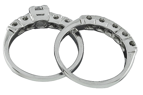 Estate 0.40ct Diamond Engagement Ring and Wedding Band Set