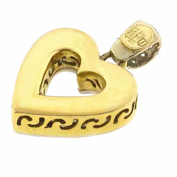 Estate 0.55ct Diamond Gold Heart Pendant