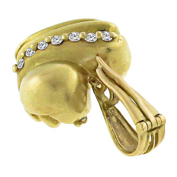 Estate 0.55ct Round Cut Diamond 14k Yellow Gold Heart Pendant