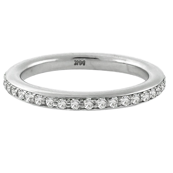 Estate 0.75ct Round Cut Diamond Eternity 18k White Gold Wedding Band