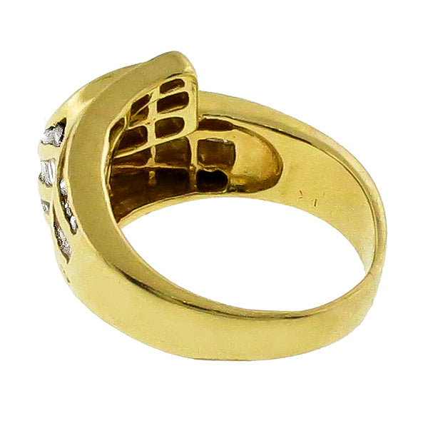 Estate 2.00ct Round & Baguette Cut Diamond 14k Yellow Gold Ring