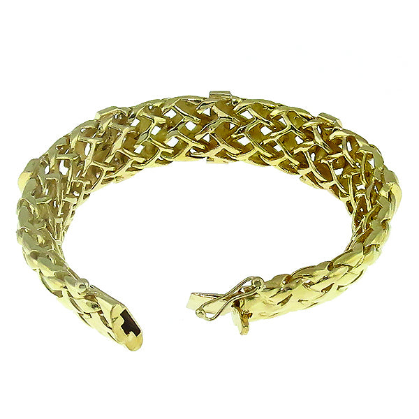 Estate 2.50ct Baguette Cut Diamond 18k Yellow Gold Bracelet