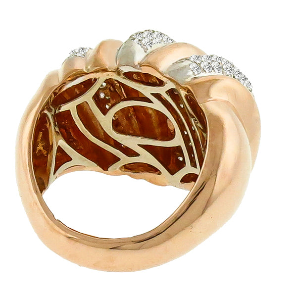 Estate 2.50ct Round Cut Diamond 18k Pink Gold Cocktail Ring