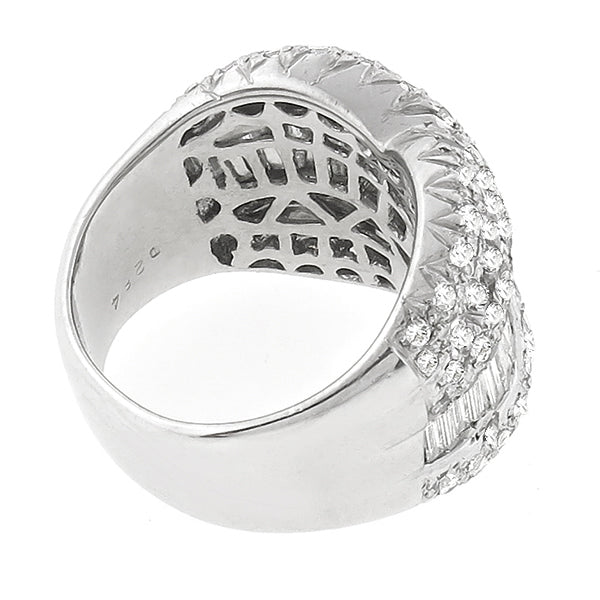 Estate 2.84ct Baguette & Round Cut Diamond Platinum Band
