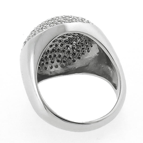 Estate 3.00ct Round Cut Pave Set Diamond Cluster 14k White Gold Ring