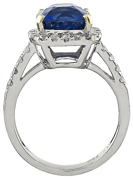 Estate 4.36ct Sapphire 0.80ct Diamond Engagement Ring