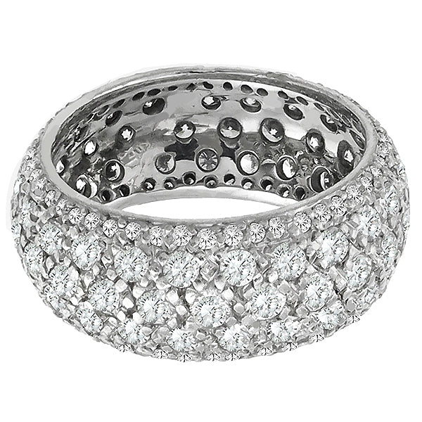 Estate 5.50ct Round Cut Diamond Eternity 18k White Gold Wedding Band