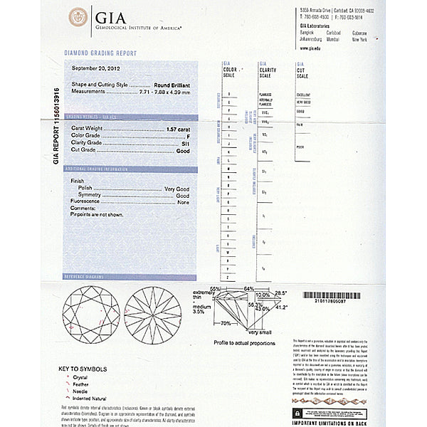 Art Deco GIA Certified 1.57ct F-SI1 Round Diamond Platinum Engagement Ring